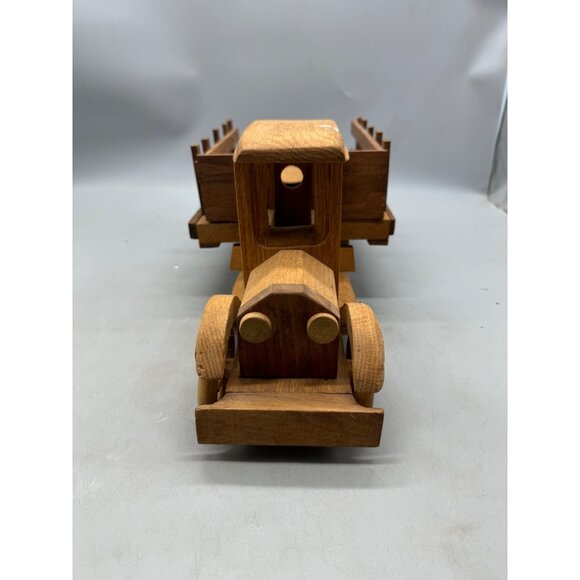 Vintage Handmade Wooden Toy work farm pickup Truck 18x7.5x6.5" moveable READ - Picture 3 of 6